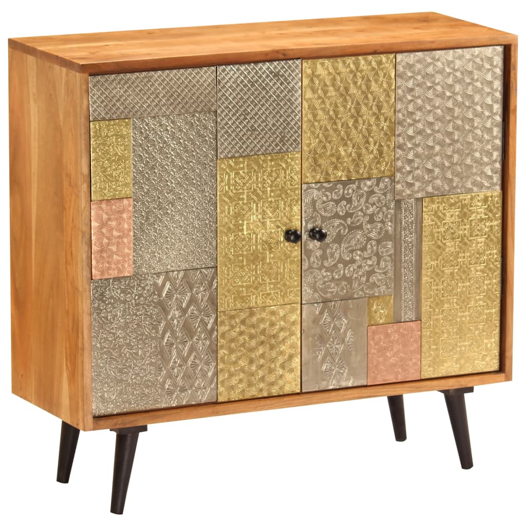 Aparador de madera maciza de acacia 80x30x75 cm