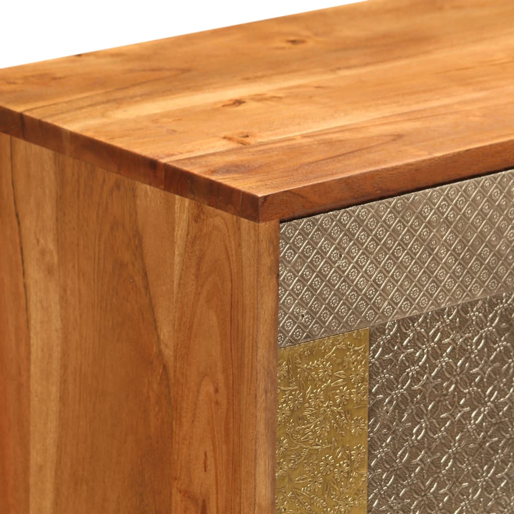 Aparador de madera maciza de acacia 80x30x75 cm