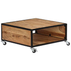Mesa de centro de madera maciza de acacia 70x70x32 cm
