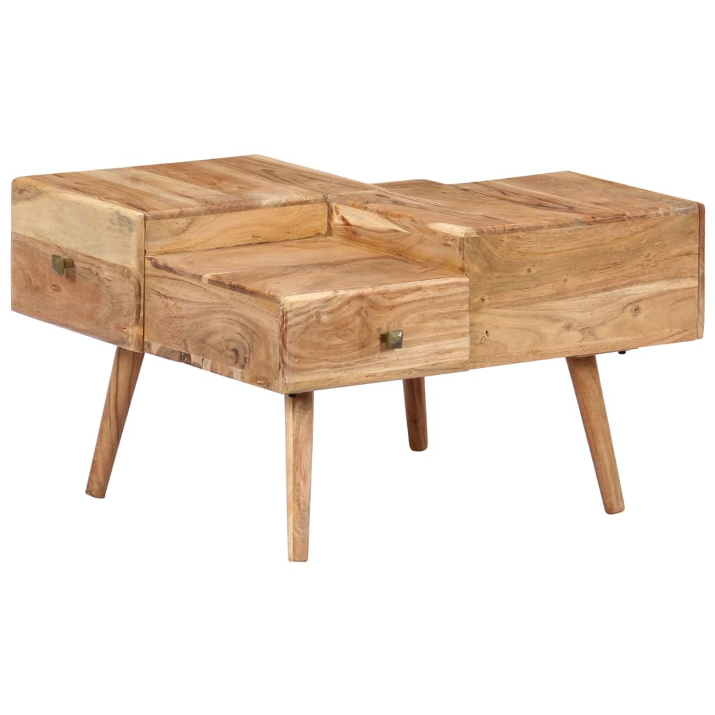 Mesa de centro de madera maciza de acacia 70x60x42 cm