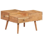 Mesa de centro de madera maciza de acacia 70x60x42 cm