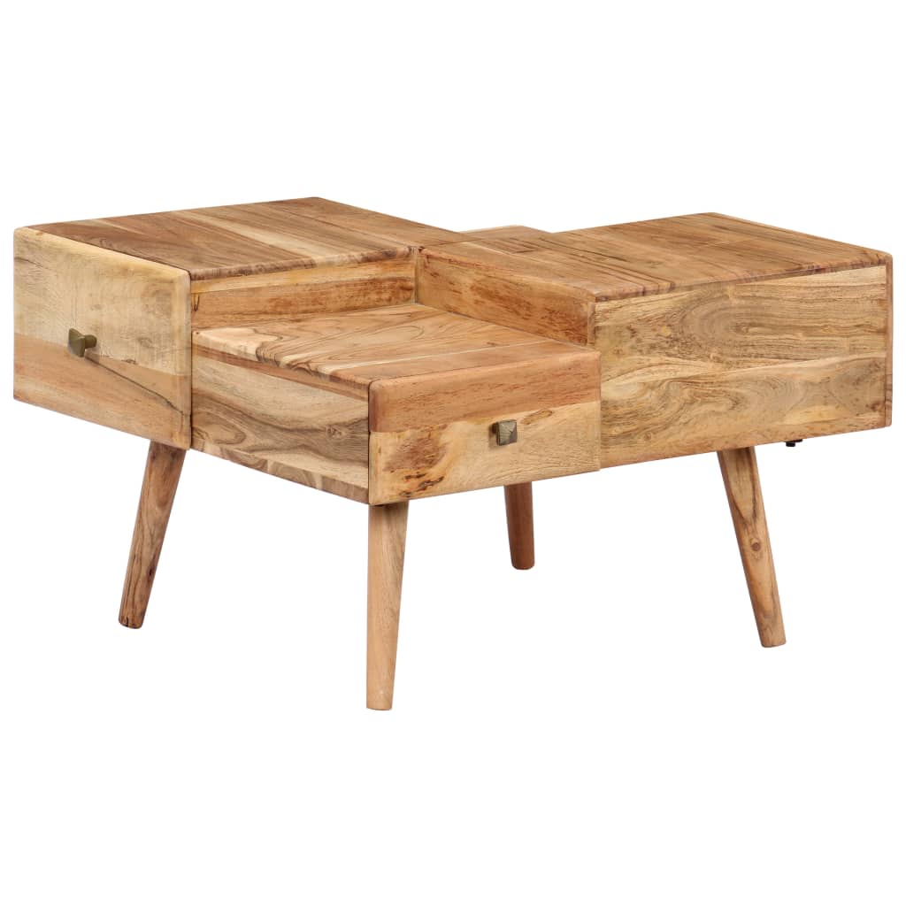 Mesa de centro de madera maciza de acacia 70x60x42 cm