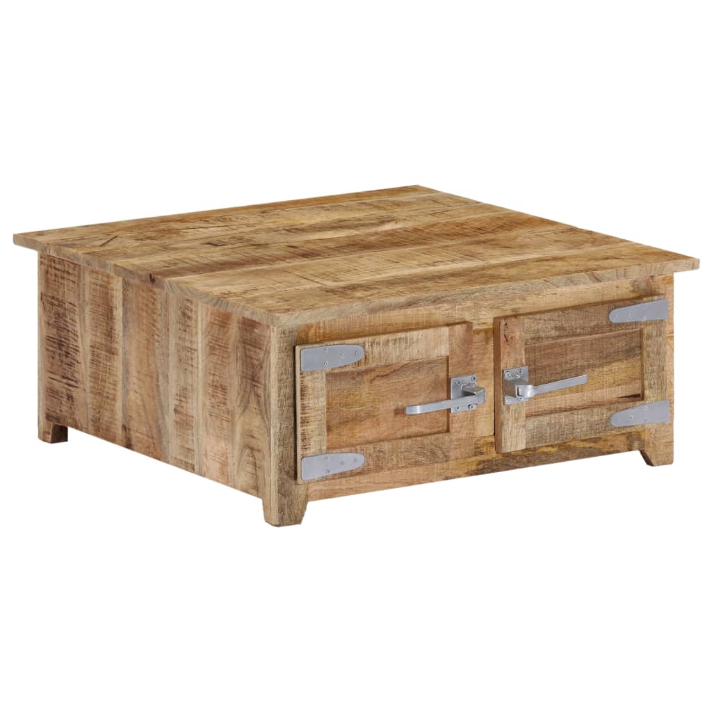Mesa de centro de madera maciza de mango 110x110x36 cm