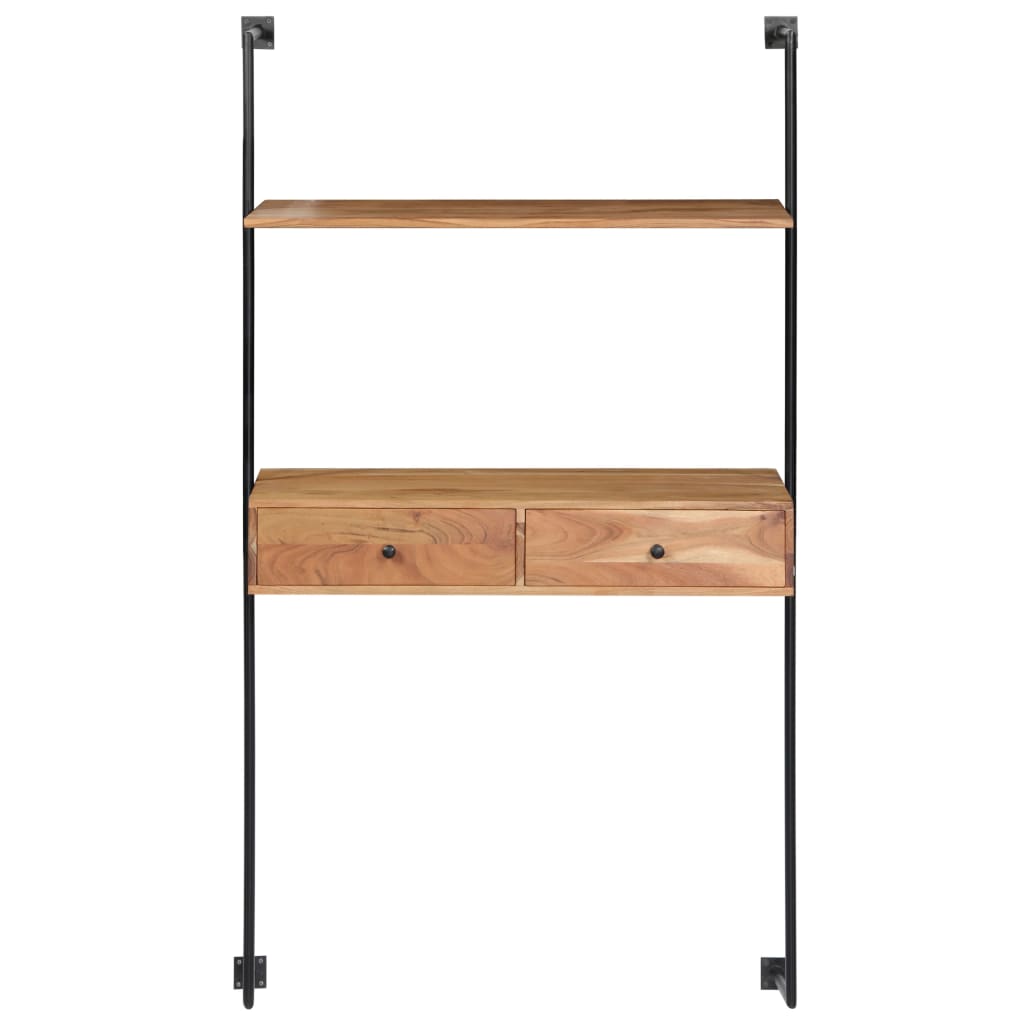 Escritorio de pared de madera maciza de acacia 90x40x170 cm