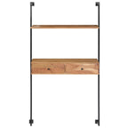 Escritorio de pared de madera maciza de acacia 90x40x170 cm