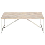 Mesa de centro de madera maciza de mango 110x110x36 cm