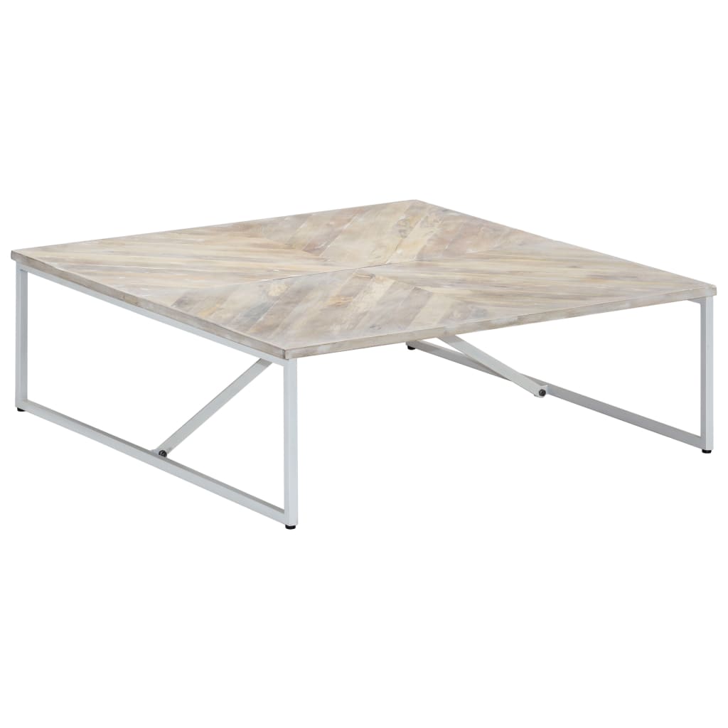 Mesa de centro de madera maciza de mango 110x110x36 cm