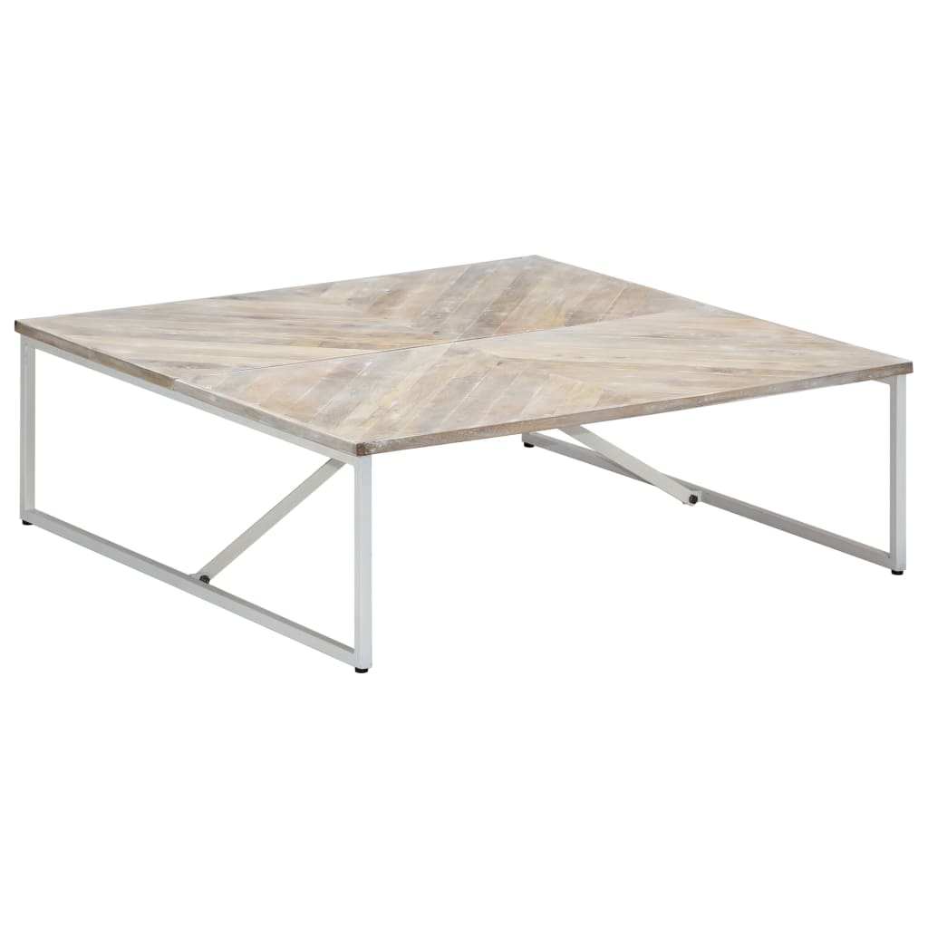 Mesa de centro de madera maciza de mango 110x110x36 cm