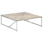 Mesa de centro de madera maciza de mango 110x110x36 cm