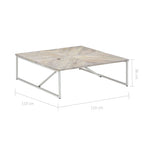 Mesa de centro de madera maciza de mango 110x110x36 cm
