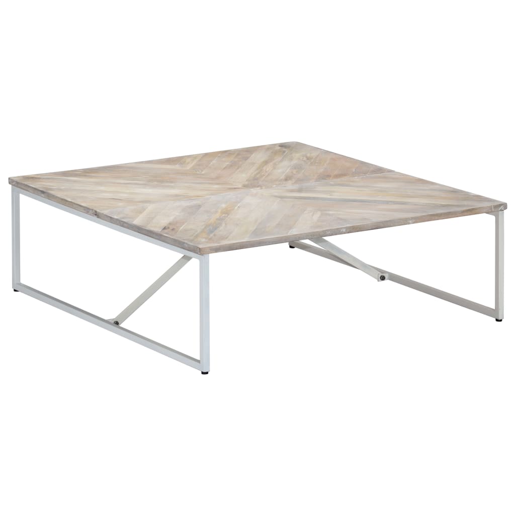 Mesa de centro de madera maciza de mango 110x110x36 cm