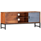 Mueble de TV de madera maciza de acacia 120x30x49 cm
