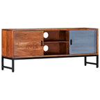 Mueble de TV de madera maciza de acacia 120x30x49 cm