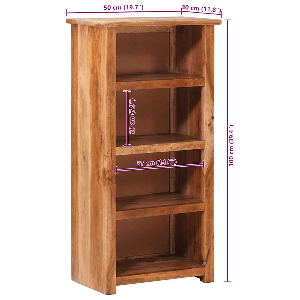 Estantería de madera maciza 50x30x100 cm
