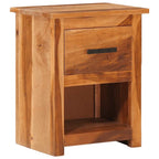 Mesita de noche de madera maciza 40x30x50 cm
