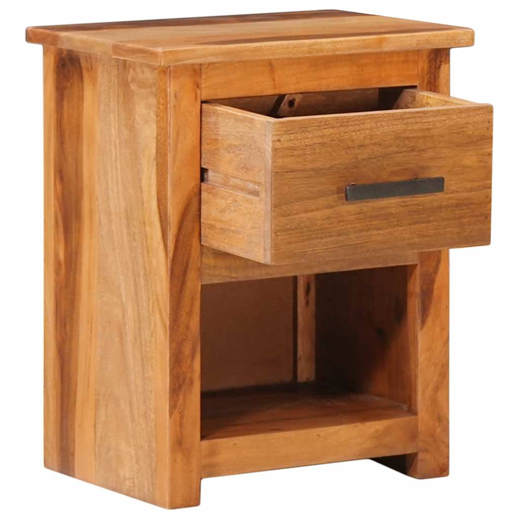 Mesita de noche de madera maciza 40x30x50 cm