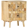 Mesita de noche de madera maciza de mango 40x30x50 cm