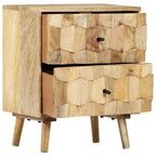 Mesita de noche de madera maciza de mango 40x30x50 cm