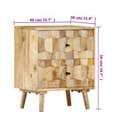 Mesita de noche de madera maciza de mango 40x30x50 cm