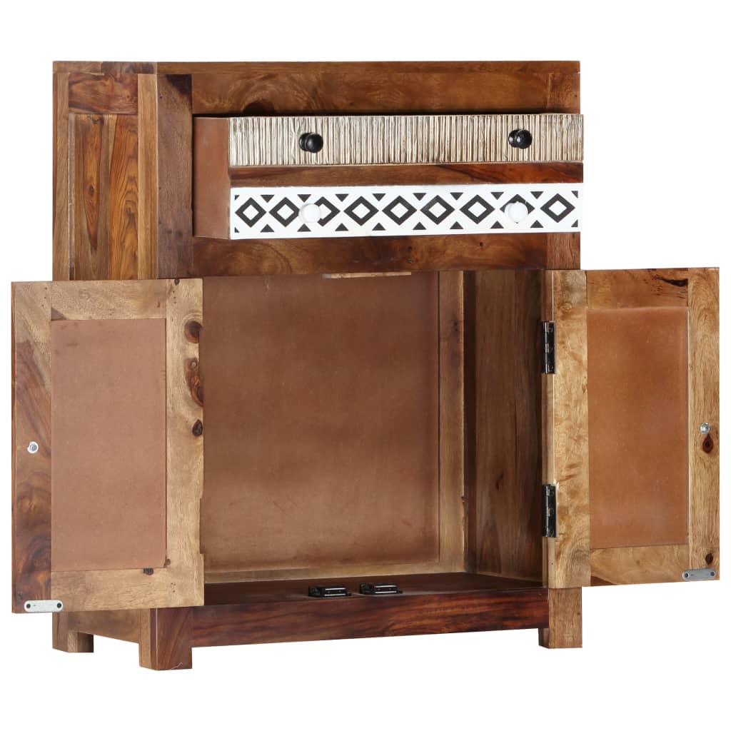 Aparador de madera maciza de acacia 60x30x75 cm