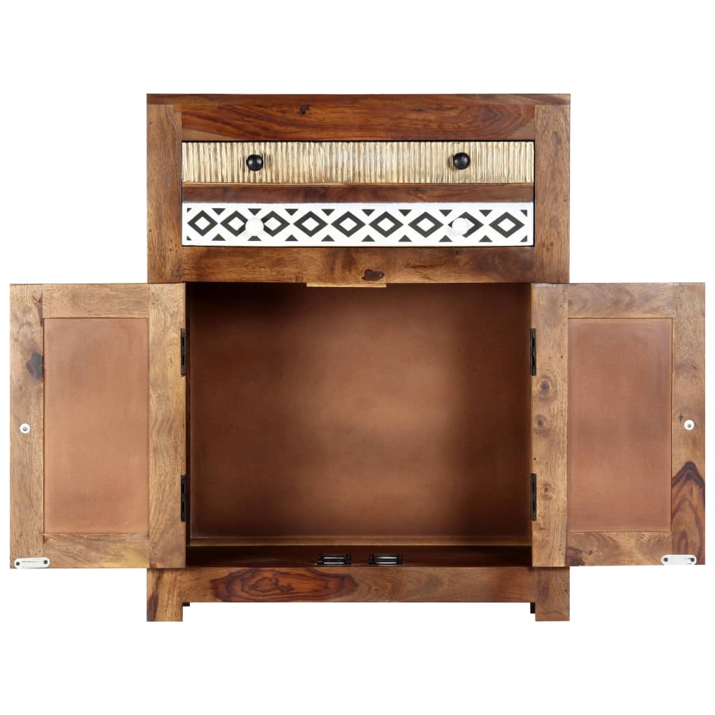 Aparador de madera maciza de acacia 60x30x75 cm