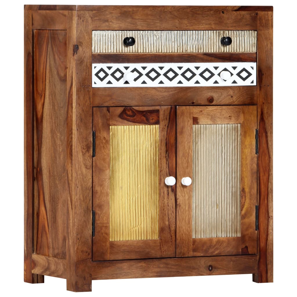 Aparador de madera maciza de acacia 60x30x75 cm