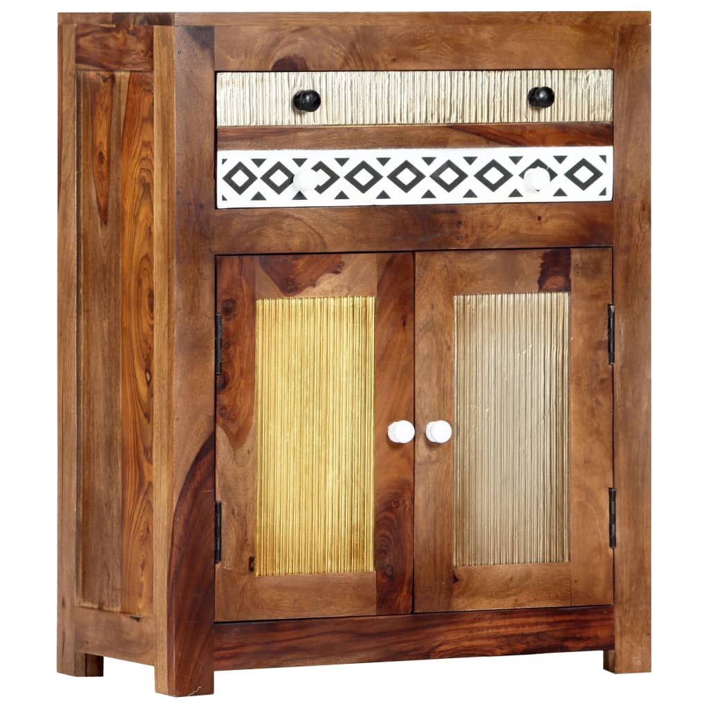 Aparador de madera maciza de acacia 60x30x75 cm