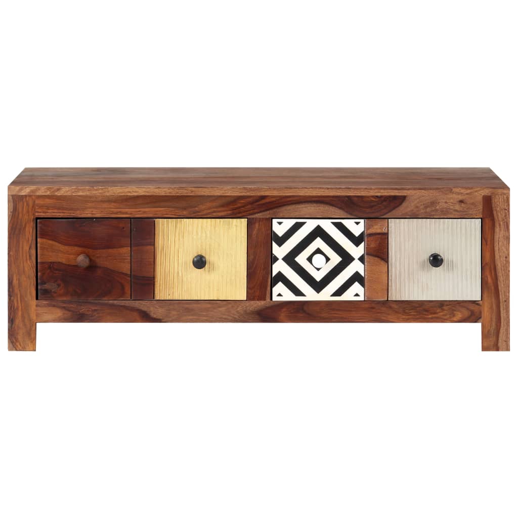Mesa de centro de madera maciza de acacia 90x50x30 cm