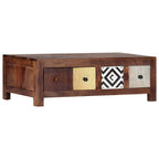 Mesa de centro de madera maciza de acacia 90x50x30 cm