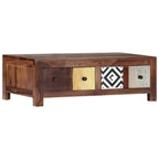 Mesa de centro de madera maciza de acacia 90x50x30 cm