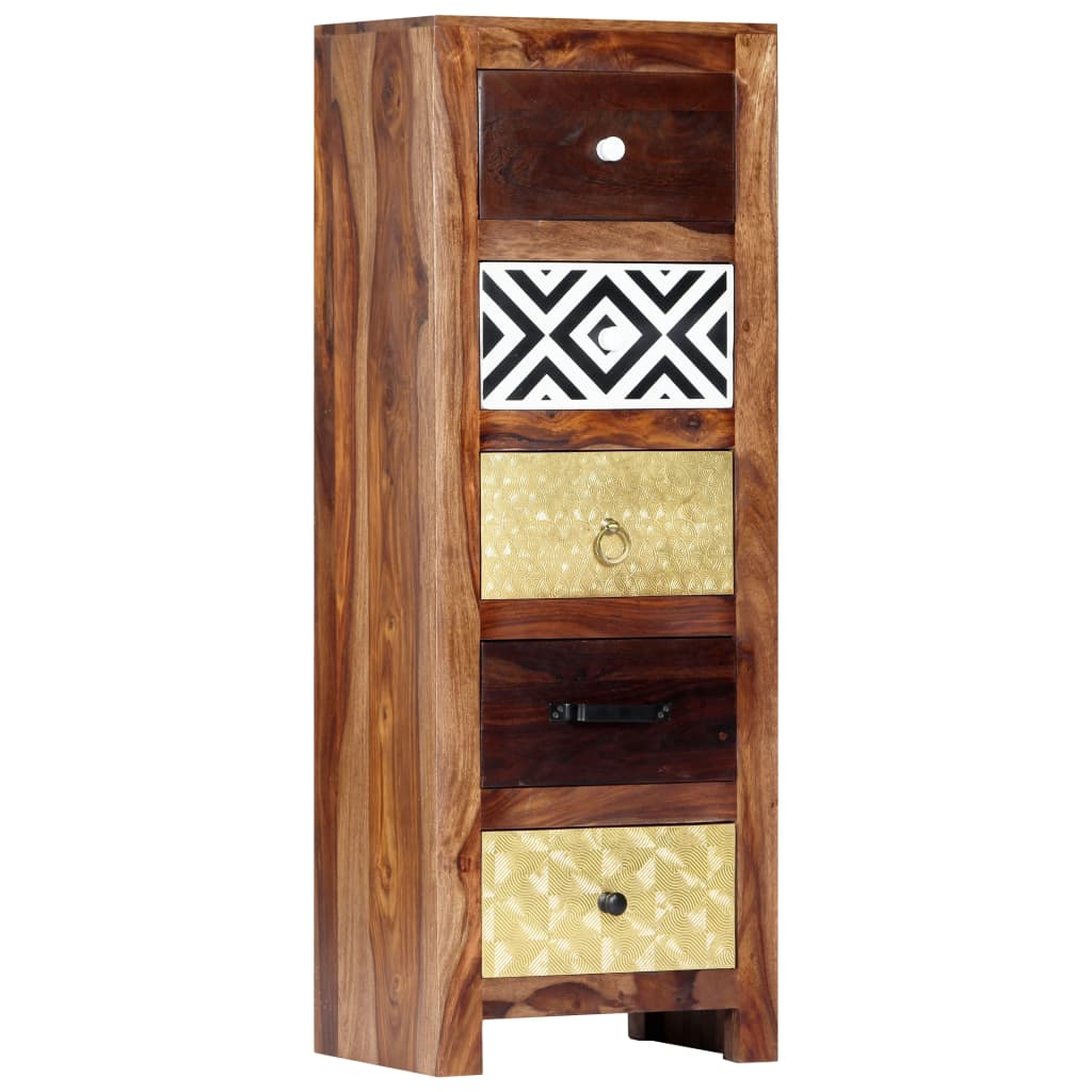 Aparador de madera maciza de acacia 40x30x110 cm