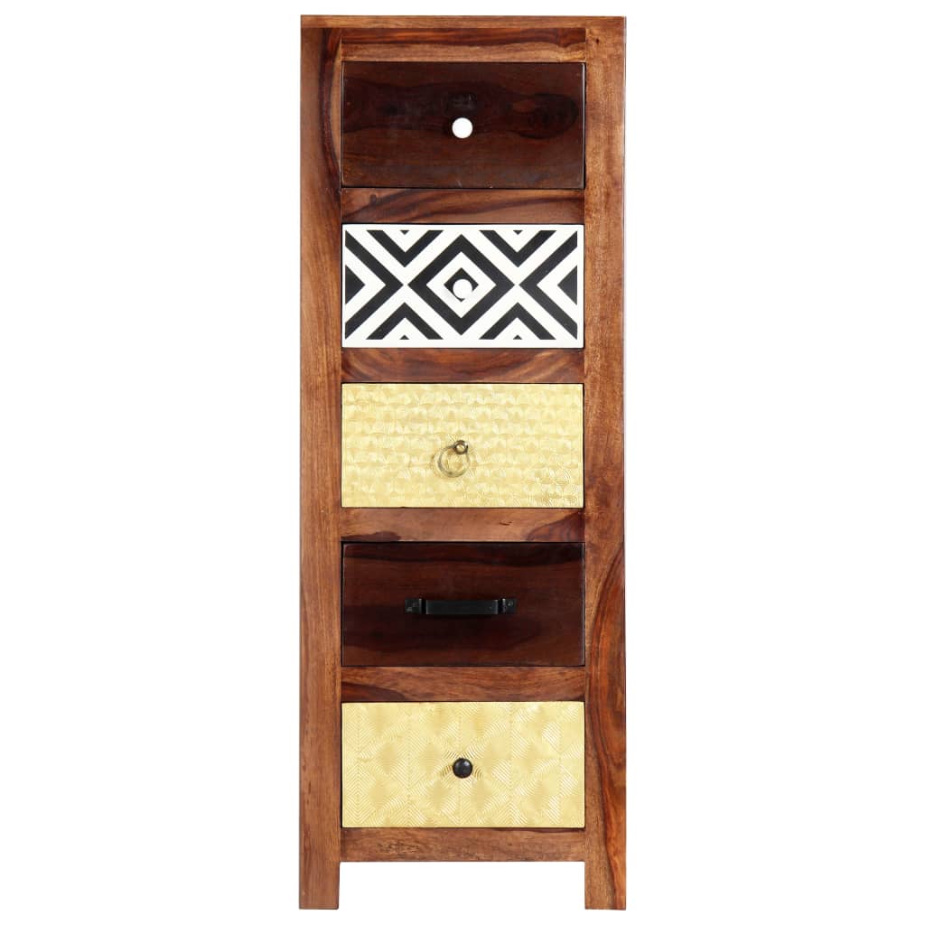 Aparador de madera maciza de acacia 40x30x110 cm