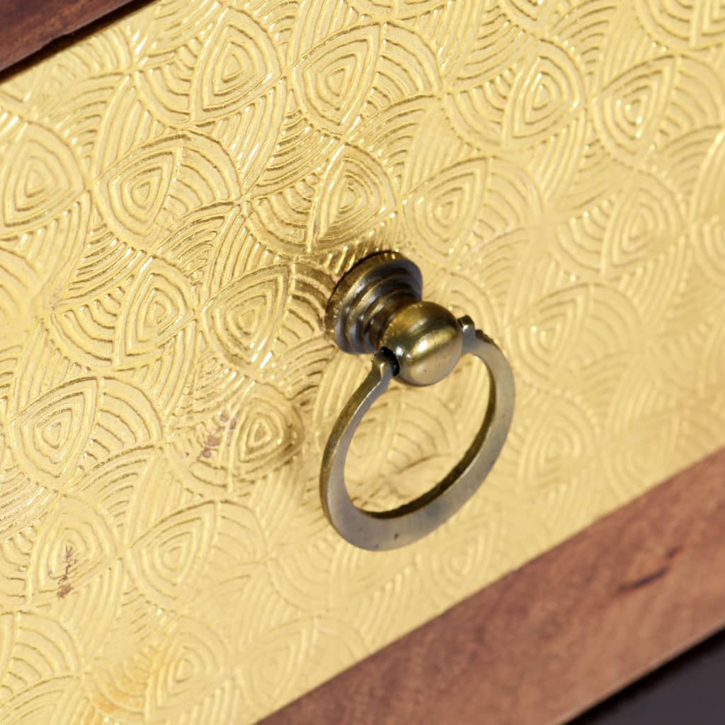 Aparador de madera maciza de acacia 40x30x110 cm