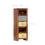 Aparador de madera maciza de acacia 40x30x110 cm