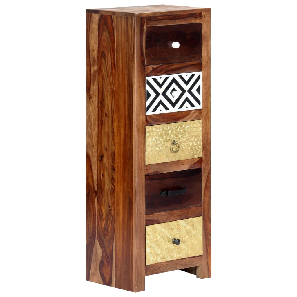 Aparador de madera maciza de acacia 40x30x110 cm