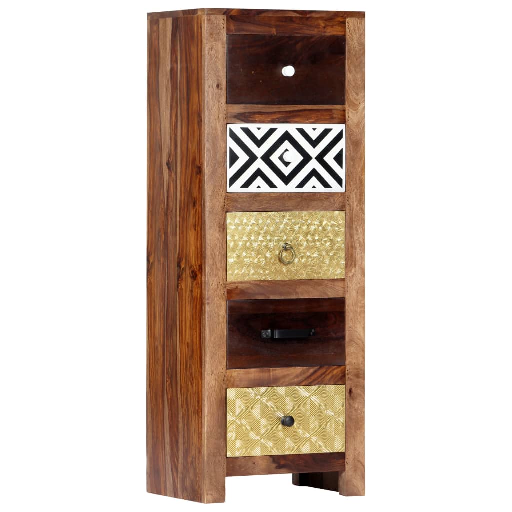 Aparador de madera maciza de acacia 40x30x110 cm