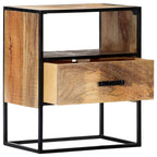Mesita de noche de madera maciza de mango 40x30x50 cm