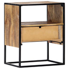 Mesita de noche de madera maciza de mango 40x30x50 cm