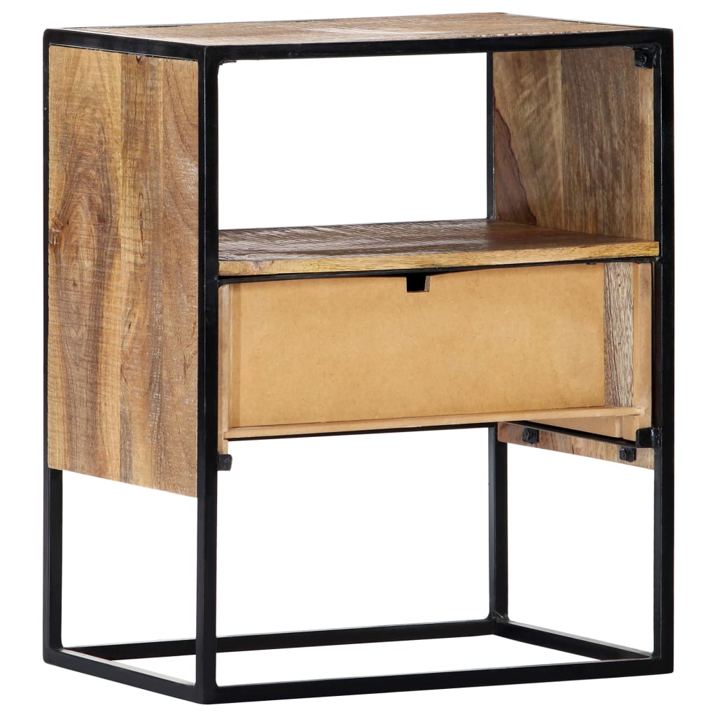 Mesita de noche de madera maciza de mango 40x30x50 cm