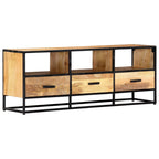 Mueble de TV de madera maciza de mango 120x30x45 cm