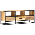 Mueble de TV de madera maciza de mango 120x30x45 cm
