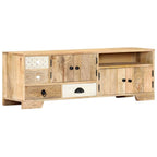 Mueble de TV de madera maciza de mango 120x30x40 cm