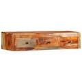 Mesa consola de pared madera maciza de acacia 100x25x20 cm