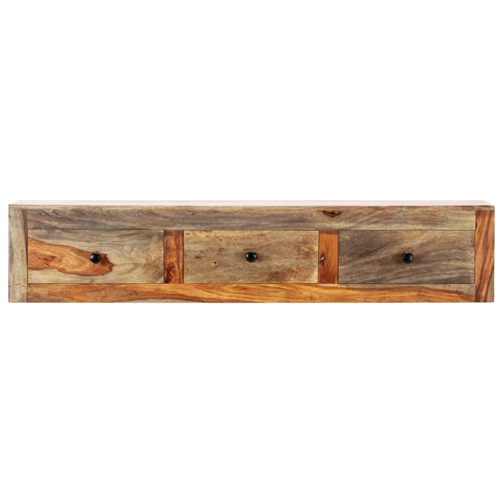 Mesa consola de pared madera maciza de acacia 100x25x20 cm