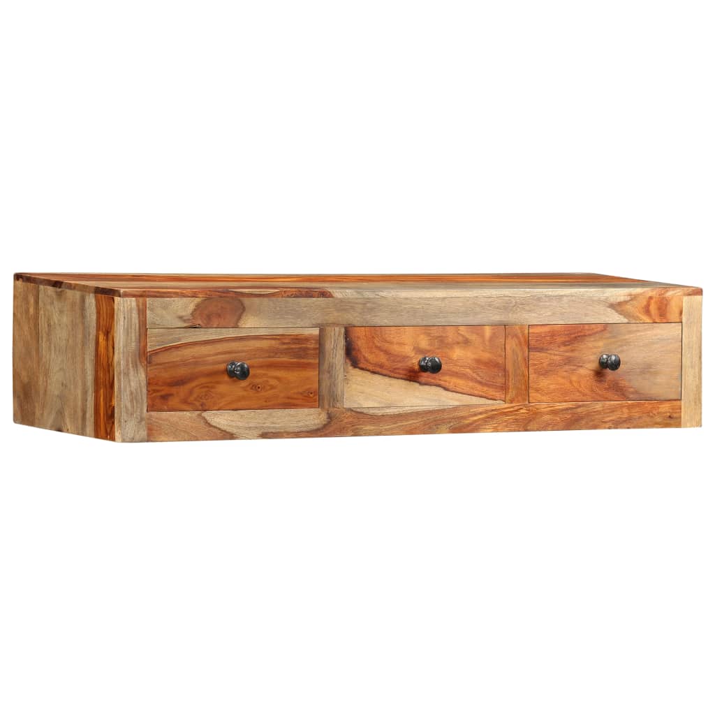 Mesa consola de pared madera maciza de acacia 100x25x20 cm