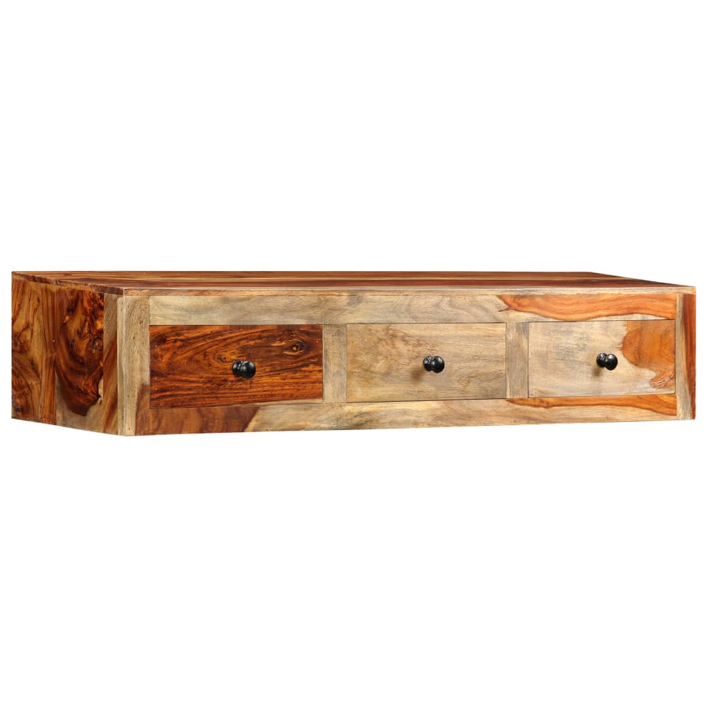 Mesa consola de pared madera maciza de acacia 100x25x20 cm
