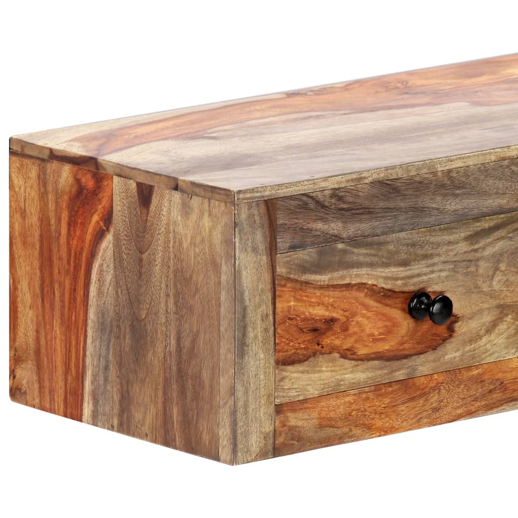 Mesa consola de pared madera maciza de acacia 100x25x20 cm