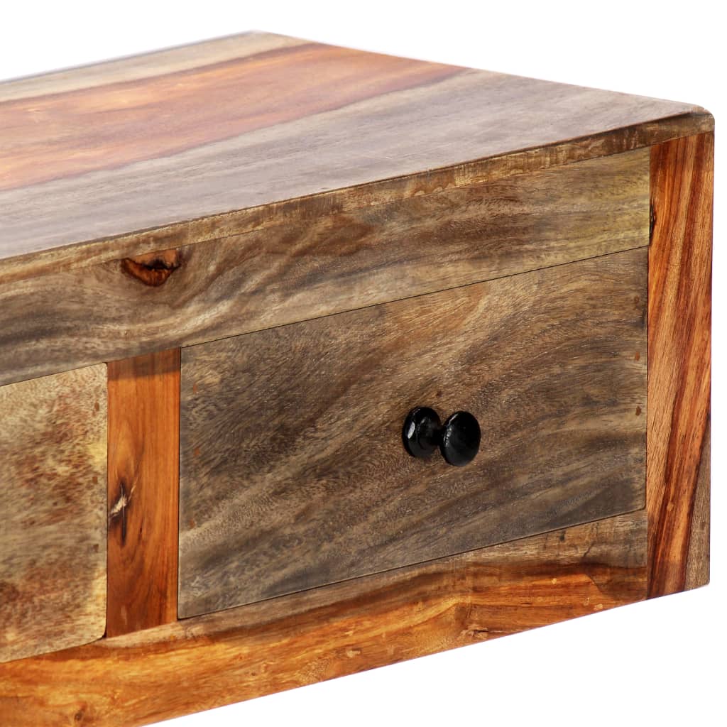 Mesa consola de pared madera maciza de acacia 100x25x20 cm