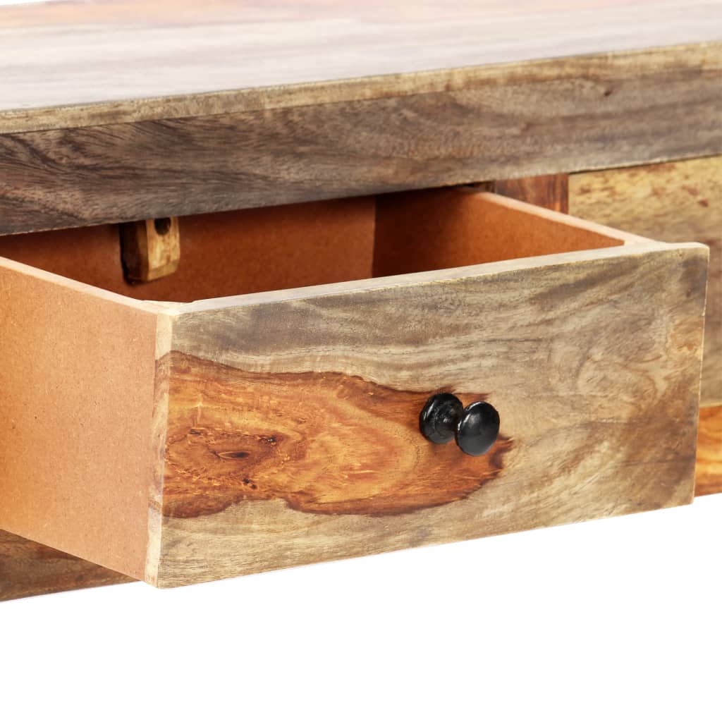 Mesa consola de pared madera maciza de acacia 100x25x20 cm