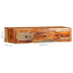 Mesa consola de pared madera maciza de acacia 100x25x20 cm